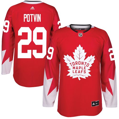 Adidas Maple Leafs #29 Felix Potvin Red Team Canada Authentic Stitched NHL Jersey - Click Image to Close